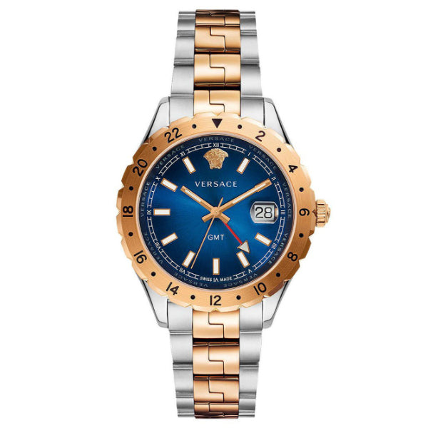 Versace Hellenyium GMT Two-Tone Stainless Steel Blue Dial Quartz Watch for Gents - V11060017