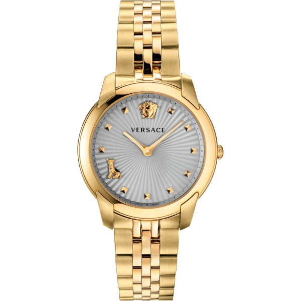 Versace Audrey Gold Stainless Steel Grey Dial Quartz Watch for Ladies - VELR00719
