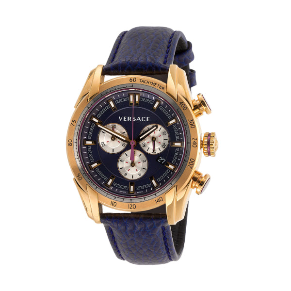 Versace V-Ray Blue Leather Strap Blue Dial Chronograph Quartz Watch for Gents - VDB 030014