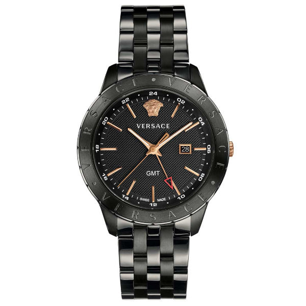 Versace Univers Black Stainless Steel Black Dial Quartz Watch for Gents - VEBK 00618
