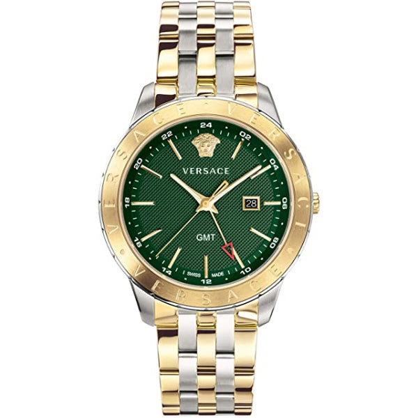 Versace Univers Two-tone Stainless Steel Green Dial Quartz Watch for Gents - VEBK 00718