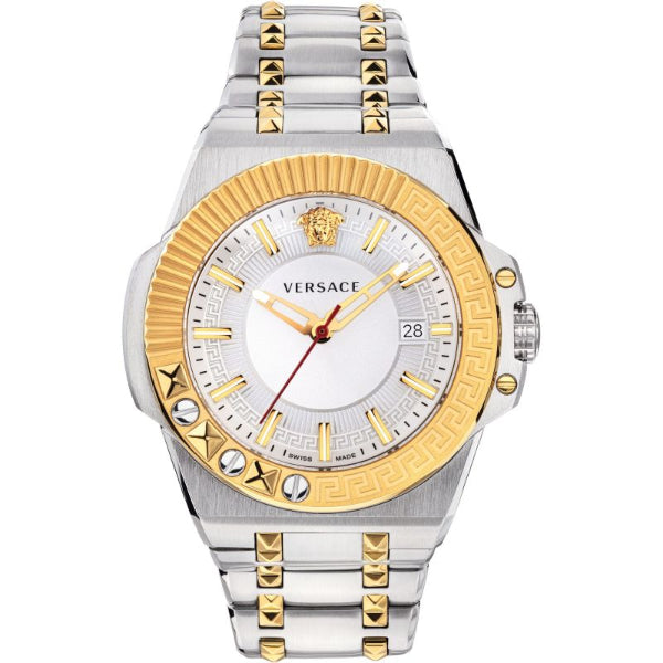 Versace Chain Reaction Silver Stainless Steel Silver Dial Quartz Watch for Gents - VEDY 00519