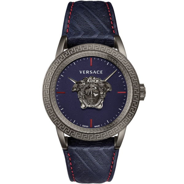 Versace Palazzo Blue Leather Strap Blue Dial Quartz Watch for Gents - VERD 00118