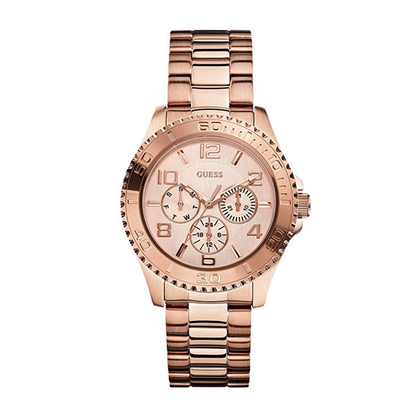 Guess BFF Multifunction Rose Gold Stainless Steel Rose Gold Dial Quartz Watch for Ladies - W0231L4