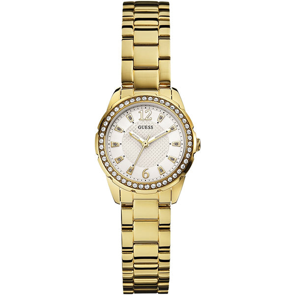 Guess Desire Gold Stainless Steel White Dial Quartz Watch for Ladies - W0445L2