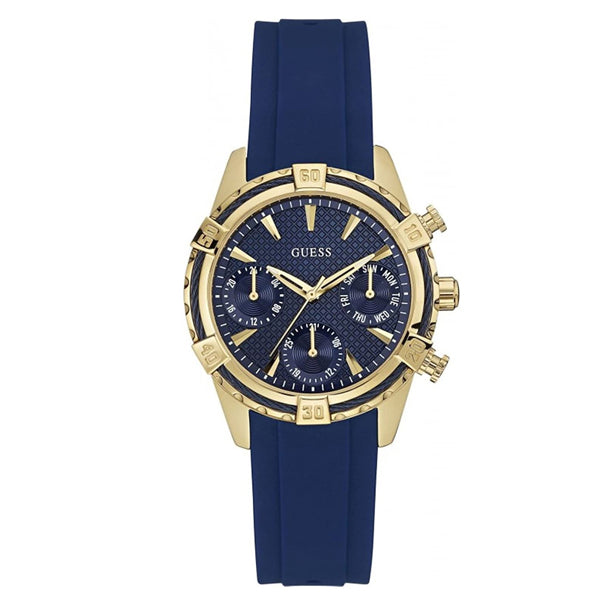 Guess Catalina Blue Silicone Strap Blue Dial Chronograph Quartz Watch for Ladies - W0562L2