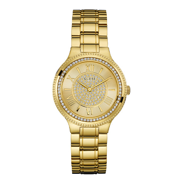 Guess Madison Gold Stainless Steel Gold Dial Quartz Watch for Ladies - W0637L2