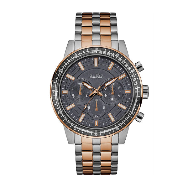 Guess Fuel Two-tone Stainless Steel Grey Dial Chronograph Quartz Watch for Gents - W0801G2