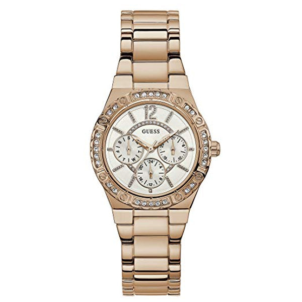 Guess Envy Rose Gold Stainless Steel White Dial Quartz Watch for Ladies - W0845L3