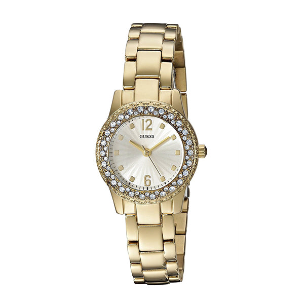 Guess Dixie Gold Stainless Steel Silver Dial Quartz Watch for Ladies - W0889L2