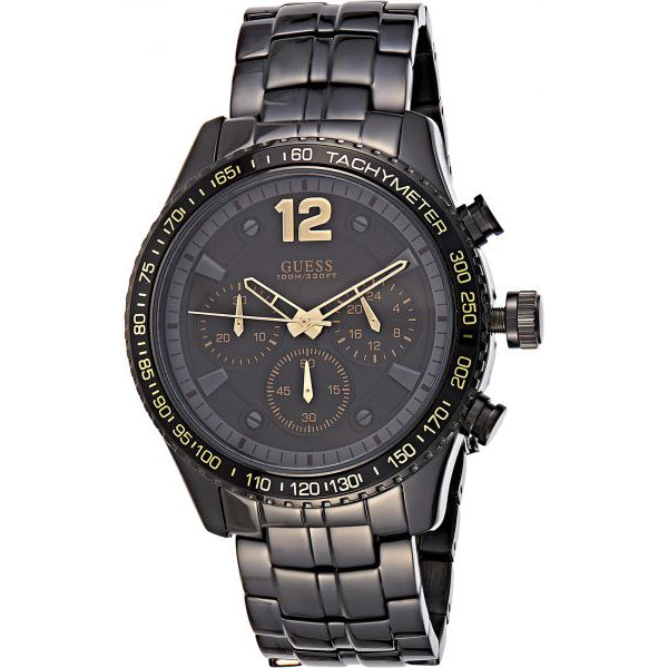 Guess Fleet Black Stainless Steel Black Dial Chronograph Quartz Watch for Gents - W0969G2