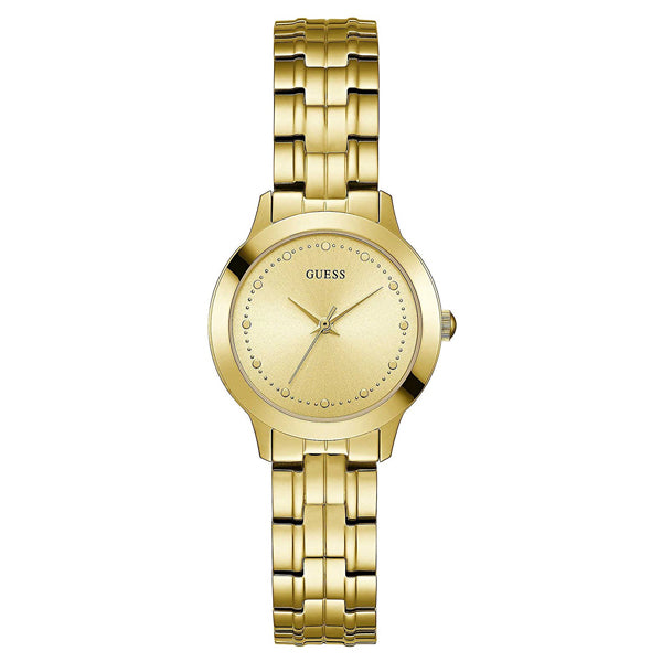 Guess Chelsea Gold Stainless Steel Gold Dial Quartz Watch for Ladies - W0989L2