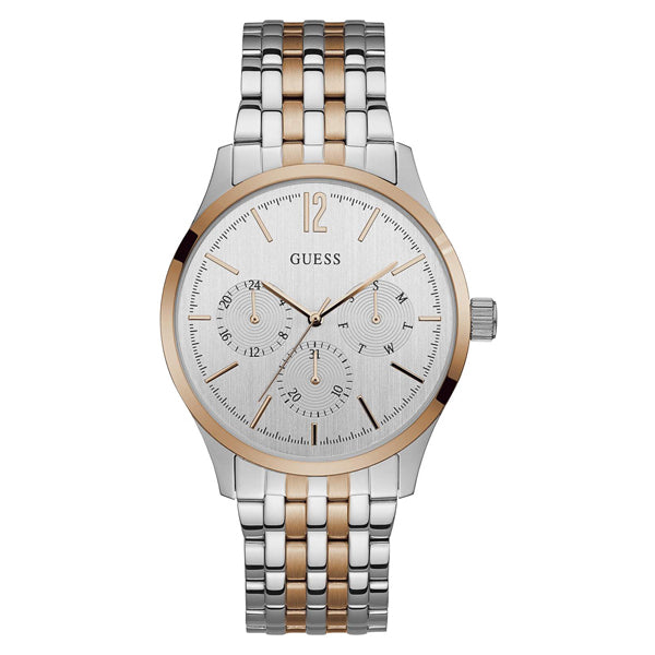 Guess Regent Two-tone Stainless Steel Silver Dial Quartz Watch for Gents - W0995G3