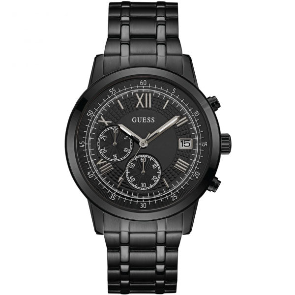 Guess Summit Black Stainless Steel Black Dial Chronograph Quartz Watch for Gents - W1001G3