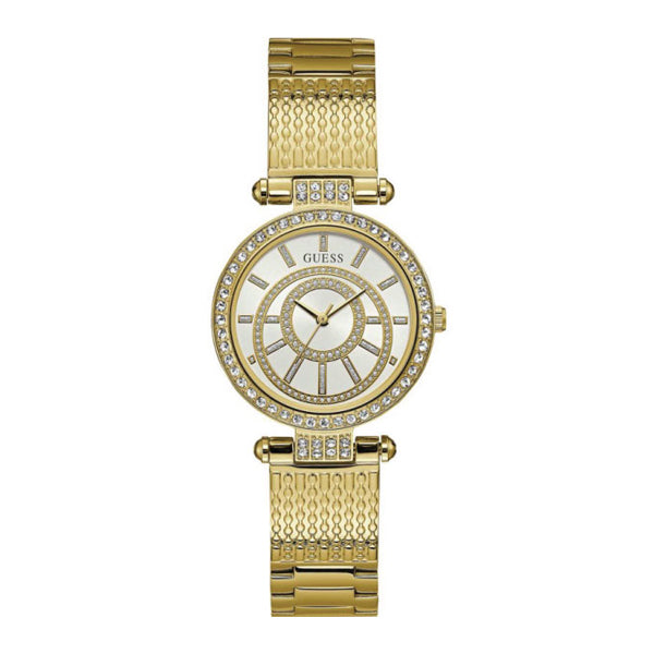 Guess Muse Gold Stainless Steel Silver Dial Quartz Watch for Ladies - W1008L2