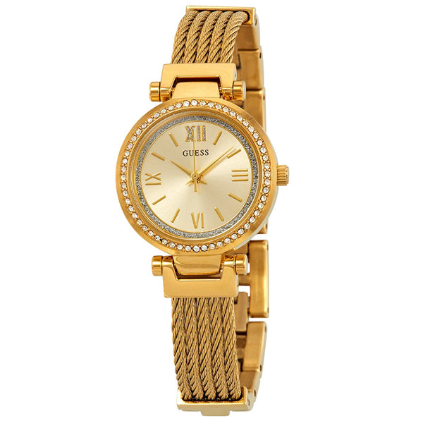 Guess Mini Soho Gold Stainless Steel Gold Dial Quartz Watch for Ladies - W1009L2