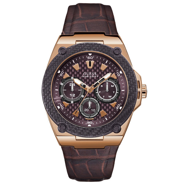 Guess Legacy Brown Denim Strap Brown Dial Quartz Watch for Gents - W1058G2