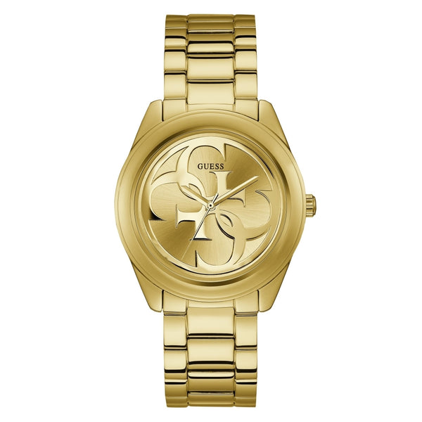 Guess G-Twist Gold Stainless Steel Gold Dial Quartz Watch for Ladies - W1082L2