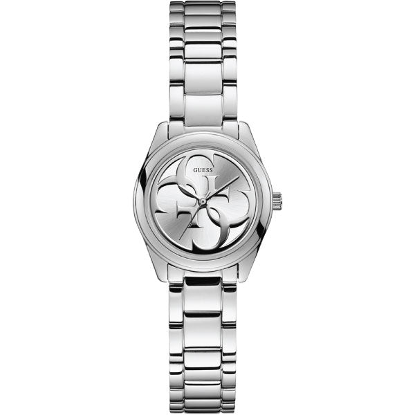 Guess Micro G-Twist Silver Stainless Steel Silver Dial Quartz Watch for Ladies - W1147L1