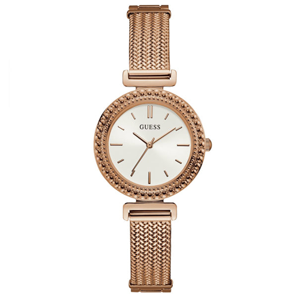 Guess Monroe Rose Gold Stainless Steel Silver Dial Quartz Watch for Ladies - W1152L3