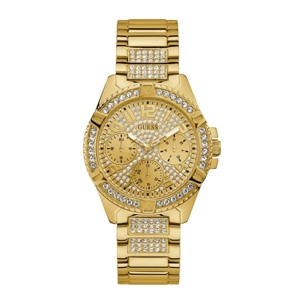 Guess Lady Frontier Gold Stainless Steel Gold Dial Quartz Watch for Ladies - W1156L2