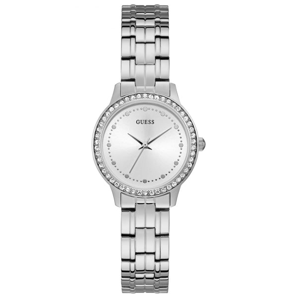 Guess Chelsea Silver Stainless Steel Silver Dial Quartz Watch for Ladies - W1209L1