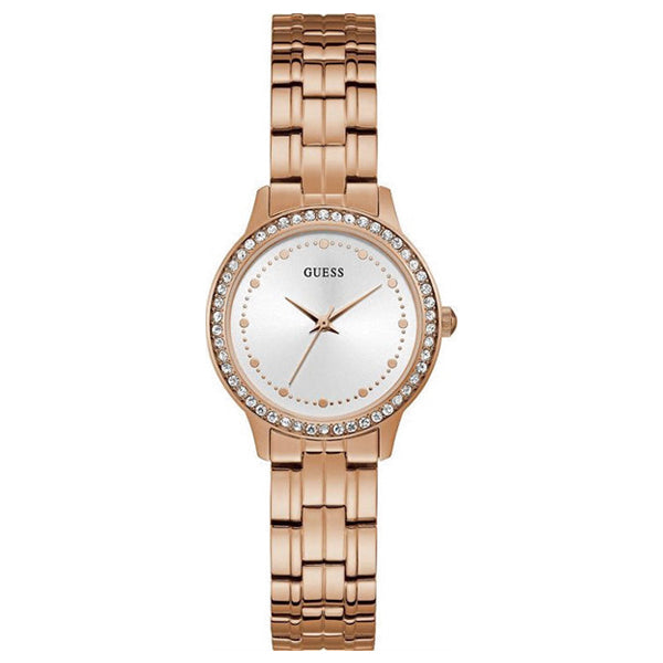 Guess Chelsea Rose Gold Stainless Steel Silver Dial Quartz Watch for Ladies - W1209L3