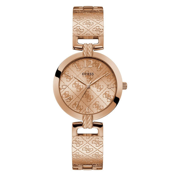 Guess G-Luxe Rose Gold Stainless Steel Rose Gold Dial Quartz Watch for Ladies - W1228L3