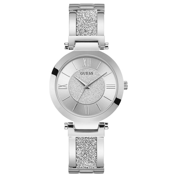Guess Aurora Silver Stainless Steel Silver Dial Quartz Watch for Ladies - W1288L1