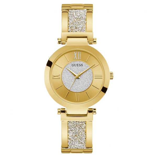 Guess Aurora Gold Stainless Steel Gold Dial Quartz Watch for Ladies - W1288L2