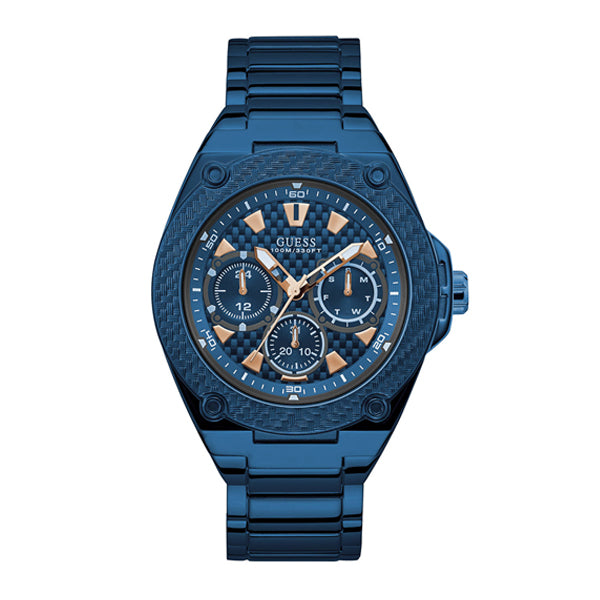 Guess Legacy Blue Stainless Steel Blue Dial Quartz Watch for Gents - W1305G4