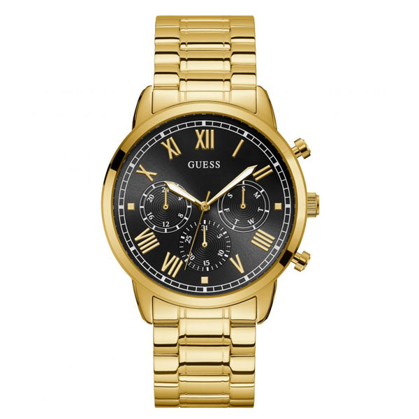 Guess Hendrix Gold Stainless Steel Black Dial Chronograph Quartz Watch for Gents - W1309G2