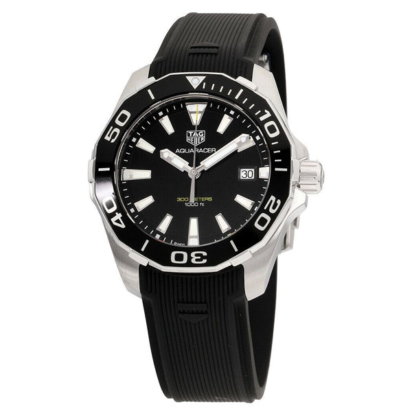 Tag Heuer Aquaracer Black Rubber Black Dial Quartz Watch for Gents - WAY111AFT6151