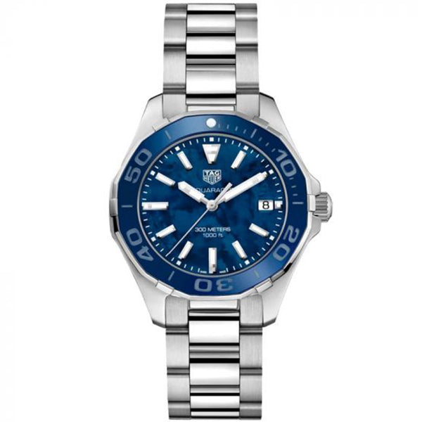 Tag Heuer Aquaracer Silver Stainless Steel Blue Mother of Pearl Dial Quartz Watch for Ladies- WAY131S.BA0748