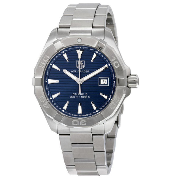 Tag Heuer Aquaracer Caliber 5 Silver Stainless Steel Blue Dial Automatic Watch for Gents - WAY2112.BA0928