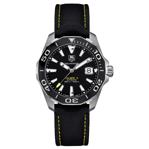 Tag Heuer Aquaracer Black Nylon Strap Black Dial Quartz Watch for Gents - WAY211AFC6362
