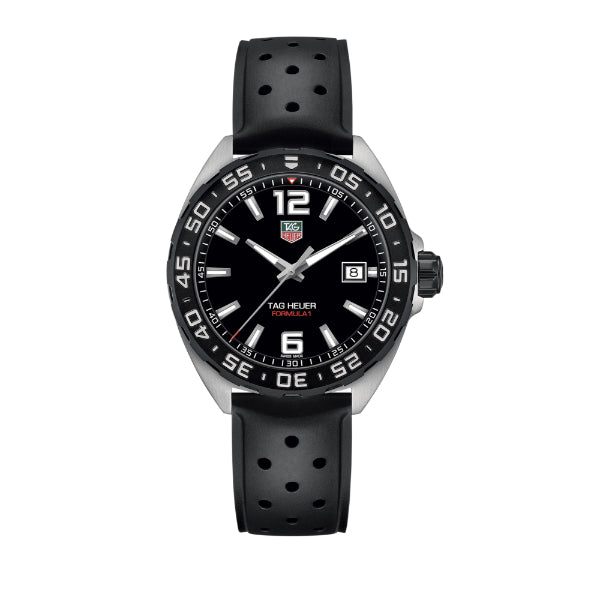 Tag Heuer Formula 1 Black Silicone Strap Black Dial Quartz Watch for Gents - WAZ111A.FT8023