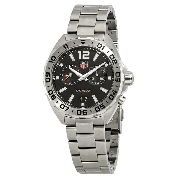 Tag Heuer Formula 1 Silver Stainless Steel Black Dial Quartz Watch for Gents - WAZ111ABA0875