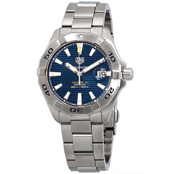 Tag Heuer Aquaracer Calibre 5 Silver Stainless Steel Blue Dial Automatic Watch for Gents - WBD2112.BA0928