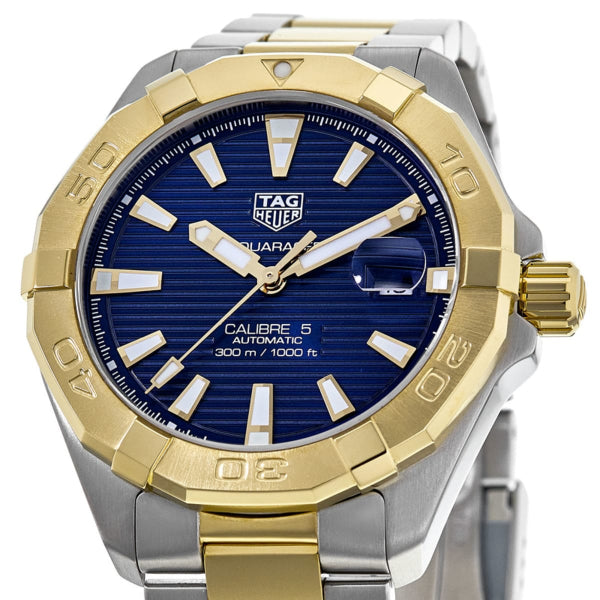 Tag Heuer Aquaracer Calibre 5 Two tone Stainless Steel Navy Blue