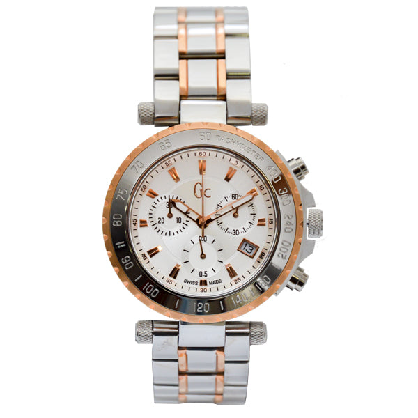 Guess Collection Two-tone Stainless Steel Silver Dial Chronograph Quartz Watch for Gents - X58002G15S
