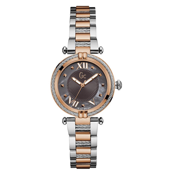 Guess Collection Cable Chic Two-tone Stainless Steel Mother of pearl Dial Quartz Watch for Ladies - Y18015L5
