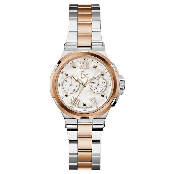 Guess Collection Structura Two-tone Stainless Steel Mother of pearl Dial Quartz Watch for Ladies - Y29002L1