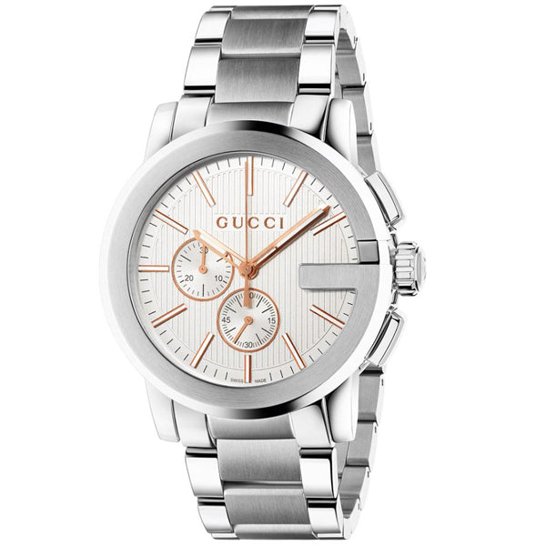 Gucci G-Chrono Silver Stainless Steel Silver Dial Chronograph Quartz Watch for Gents - YA101201