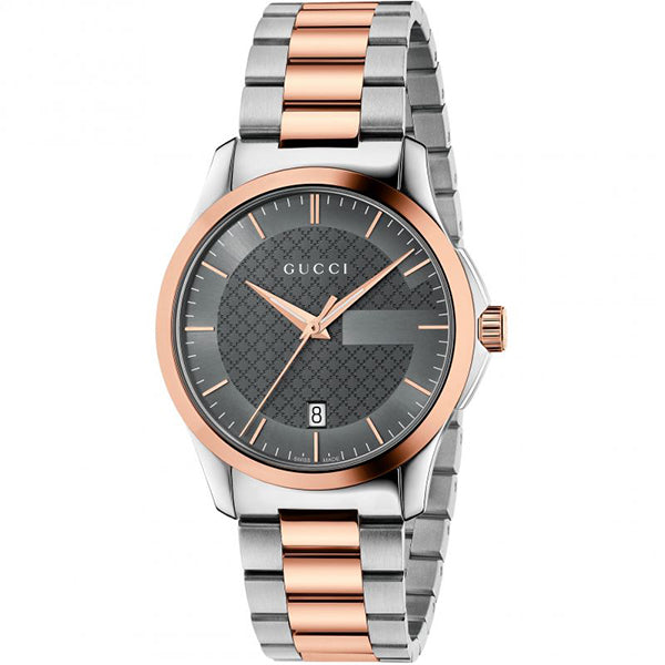 Gucci G-Timeless Two-tone Stainless Steel Grey Dial Quartz Watch for Gents - YA126446