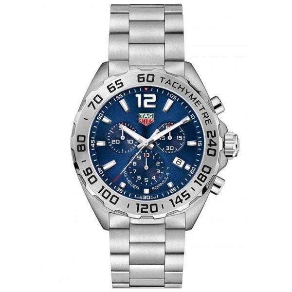 Tag Heuer Formula 1 Silver Stainless Steel Blue Dial Chronograph Quartz Watch for Gents - CAZ101KBA0842