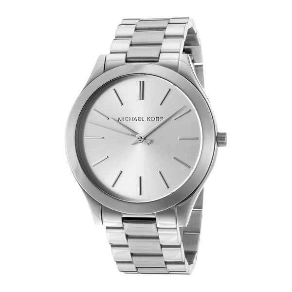 Michael Kors Slim Runway Silver Stainless Steel Silver Dial Quartz Watch for Ladies - MK3178