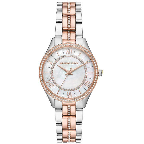 Michael Kors Lauryn Two-tone Stainless Steel Mother of pearl Dial Quartz Watch for Ladies - MK-3979