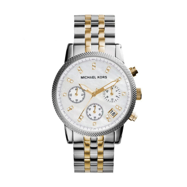 Michael Kors Runway Silver Stainless Steel Mother Of Pearl Dial Quartz Watch for Ladies - MK5525