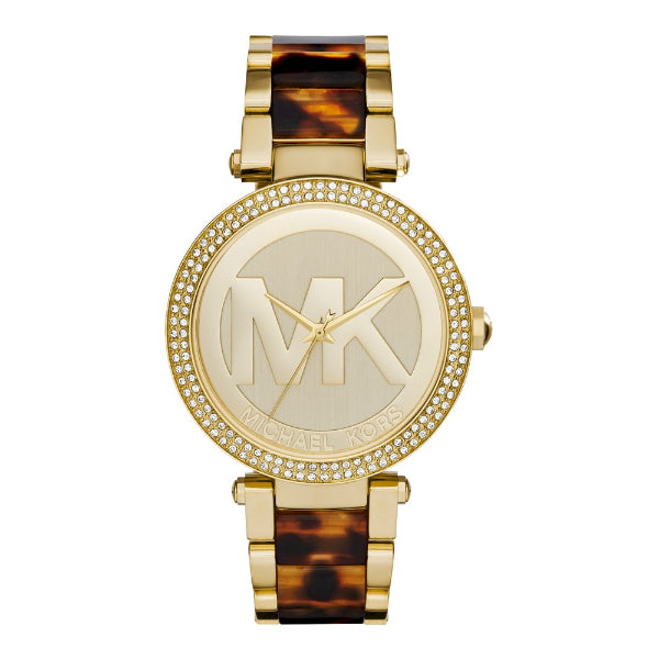 Michael Kors Parker Two-Tone Stainless Steel Gold Dial Quartz Watch for Ladies - MK6109